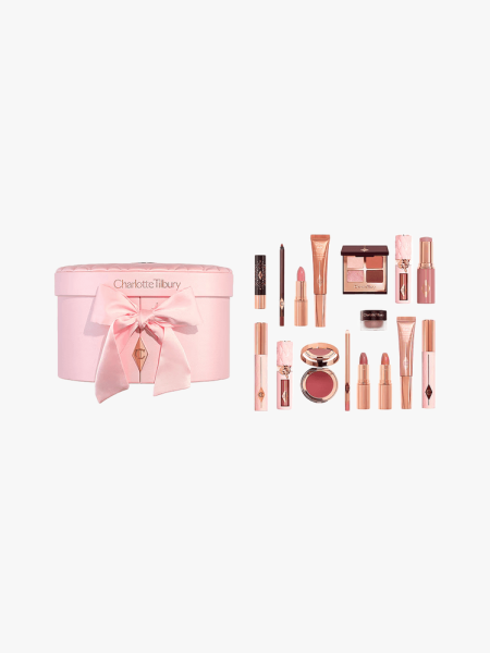 Charlotte Tilbury Pillow Talk Dreams Come True Set in multiple branded components on a light gray background
